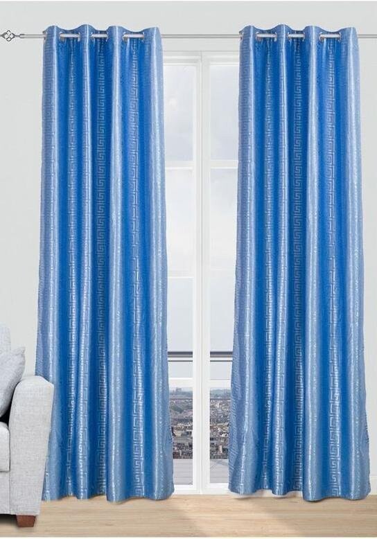 Cortinas opacas Azul para salas Dormitorio Salón Habitación con 8 ollaos de acero.