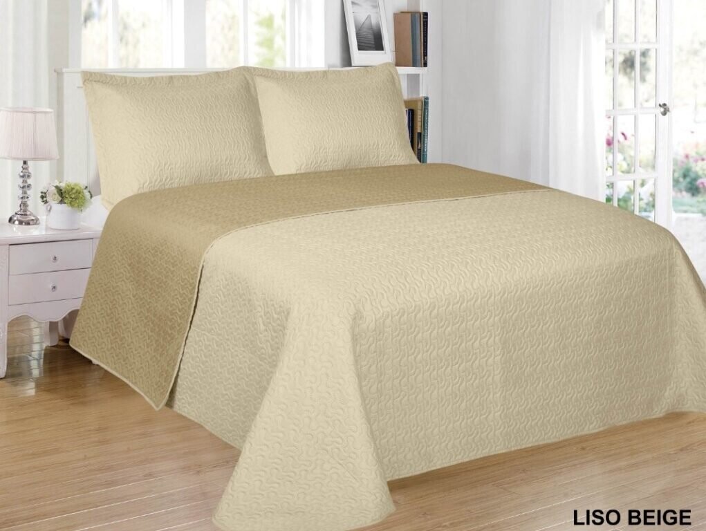 Colcha de cama en Beis y tostado reversible en varios tamaños con 2 cojines de regalo 50-x-70 cm excepcional relación calidad y precio.