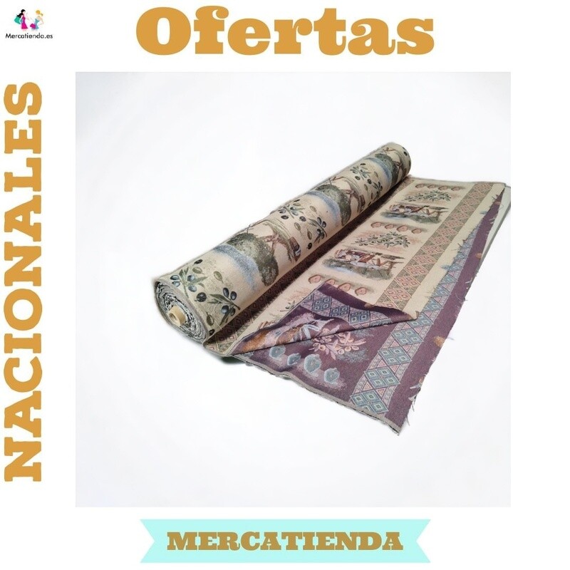 Cortina exterior por metros Alpujarreña para Calle de Tejido Jacquard - Dibujo Cosecha Aceitunas - Temáticas Variadas - Alto 280cm, Ancho Personalizable.