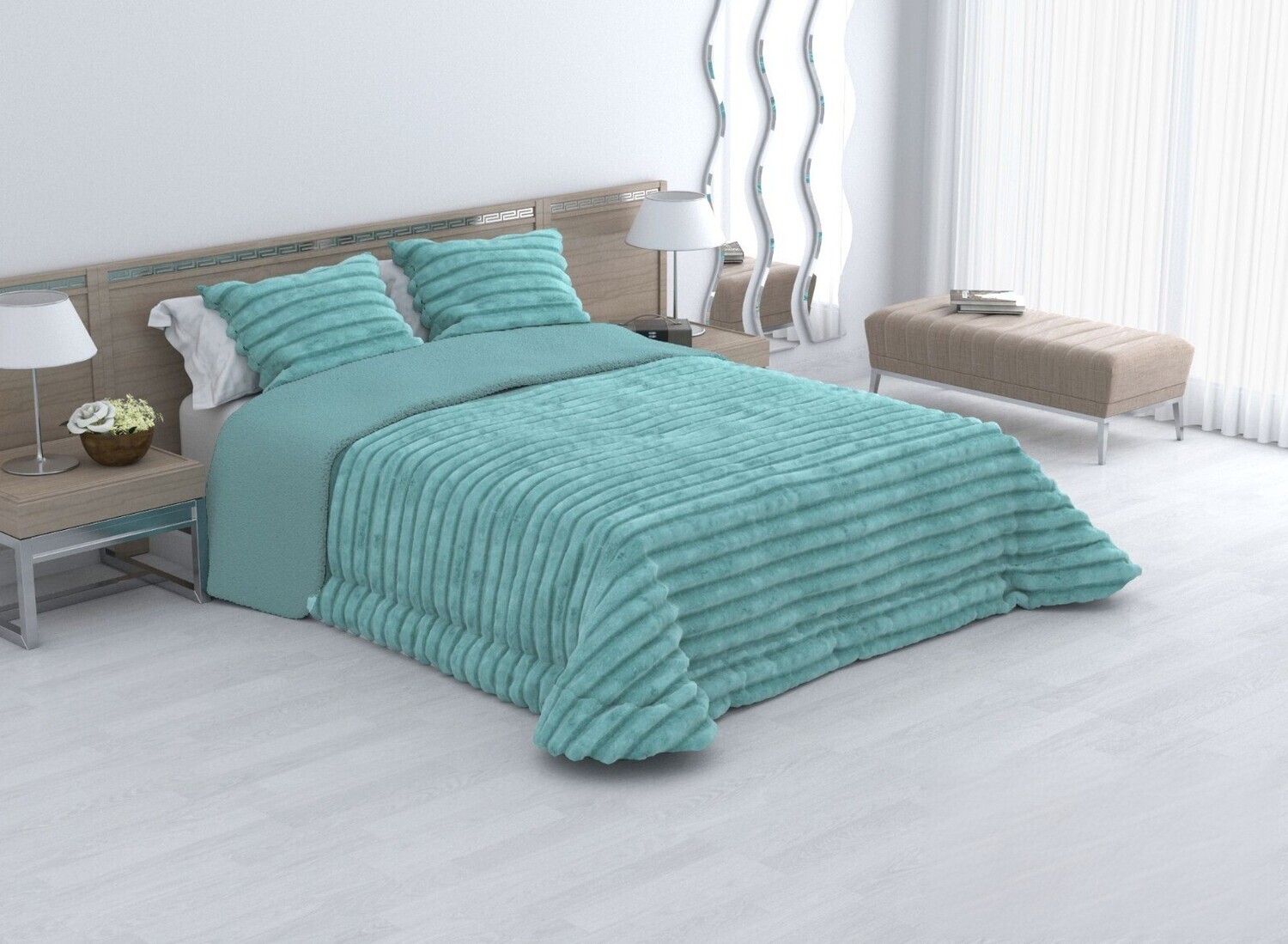 Edredones cama 150 con borreguito color