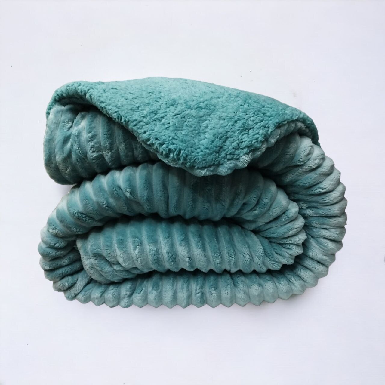 Edredones cama 150 con borreguito color| Sedalina &amp; Borreguillo | extra grueso de +700gr/m2 - Térmico invierno + Cuadrantes Regalo | Rayas en Azul.