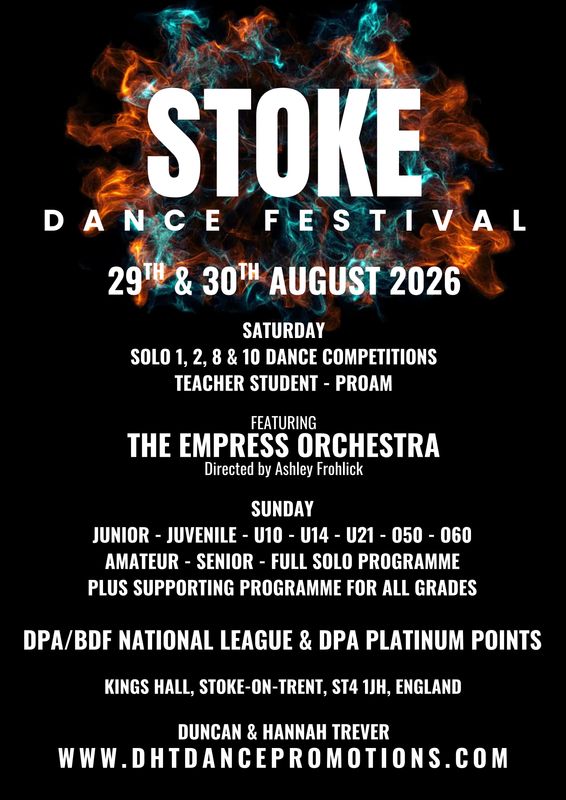STOKE-ON-TRENT AUGUST DANCE FESTIVAL. TEACHER STUDENT. SATURDAY 29TH AUGUST 2026