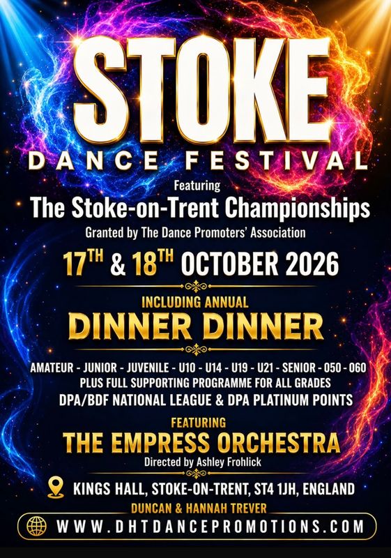 STOKE DANCE FESTIVAL. SOLO ENTRY. SATURDAY 17TH OCTOBER 2026