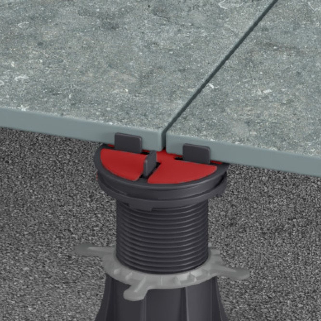 Couche amortissante pour plot réglable