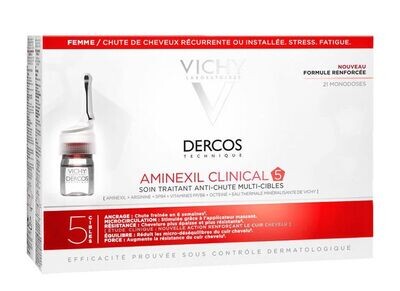 Dercos Aminexil Clinical 5 Anti-Hair Fall Treatment for Women x21 Doses 6ml