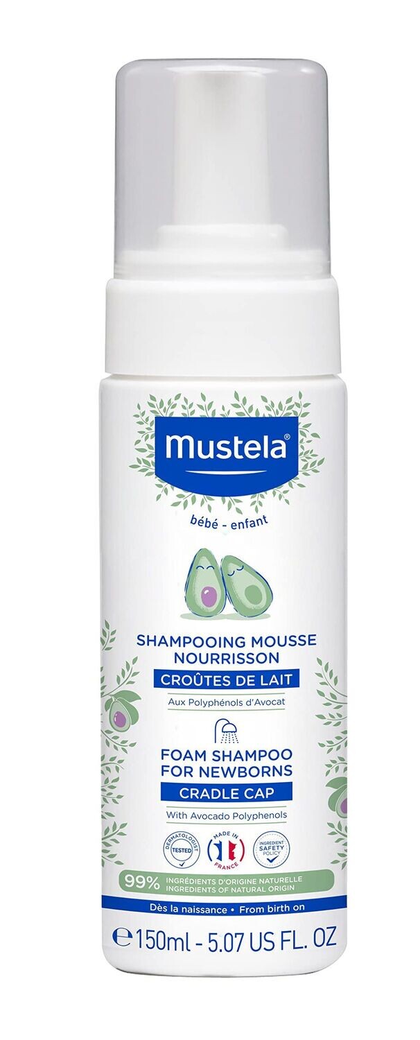 mustela FOAM SHAMPOO FOR NEWBORNS CRADLE CAP With Avocado