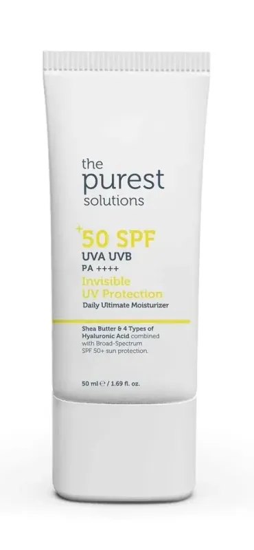 SOLUTIONS Daily Ultimate Moisturizer Invisible UV Protection Shea Butter & 4 Types of Hyaluronic Acid combined with Broad - Spectrum SPF 50+ sun protection