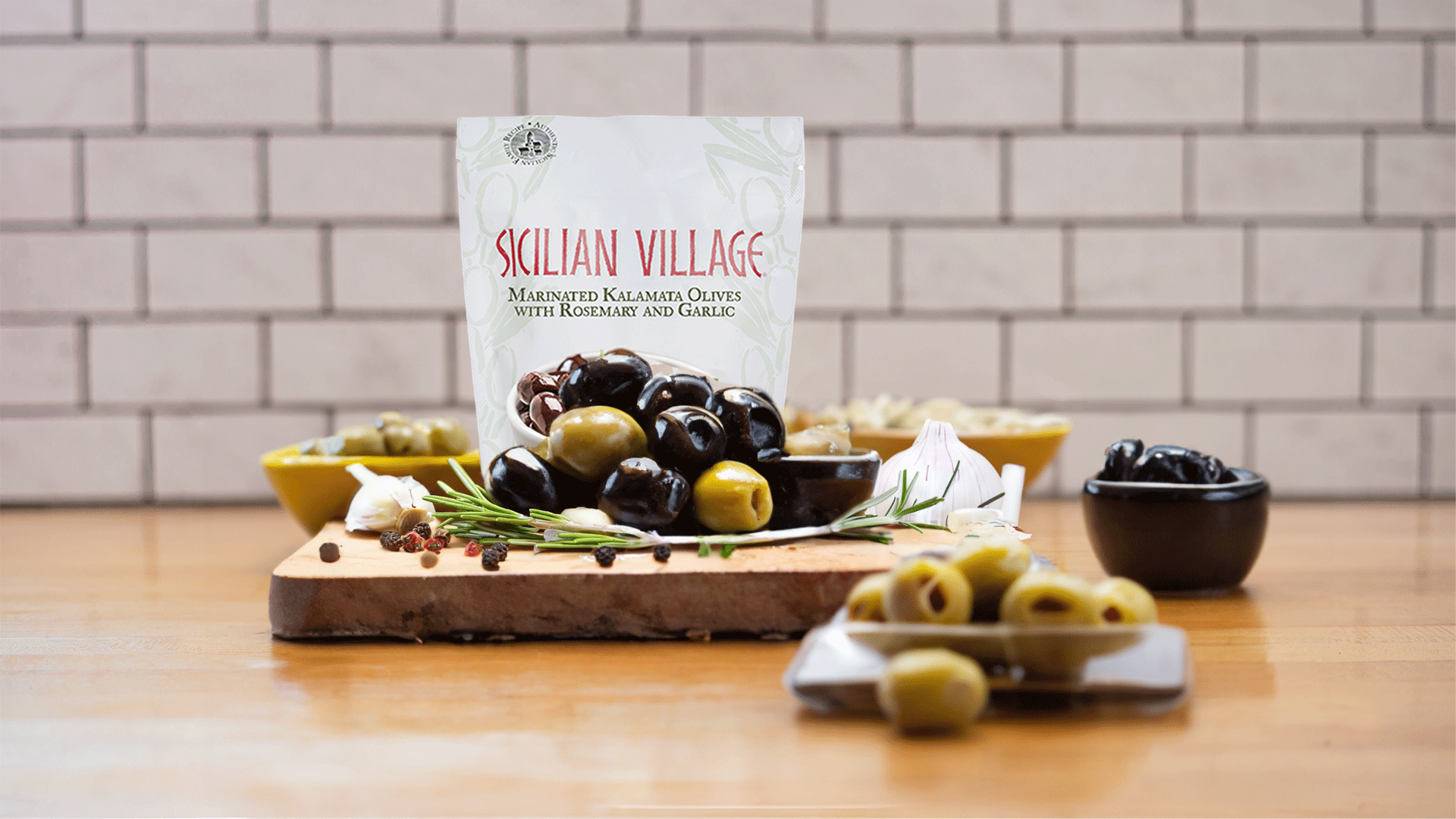 Marinated Kalamata Olives with Rosemary and Garlic