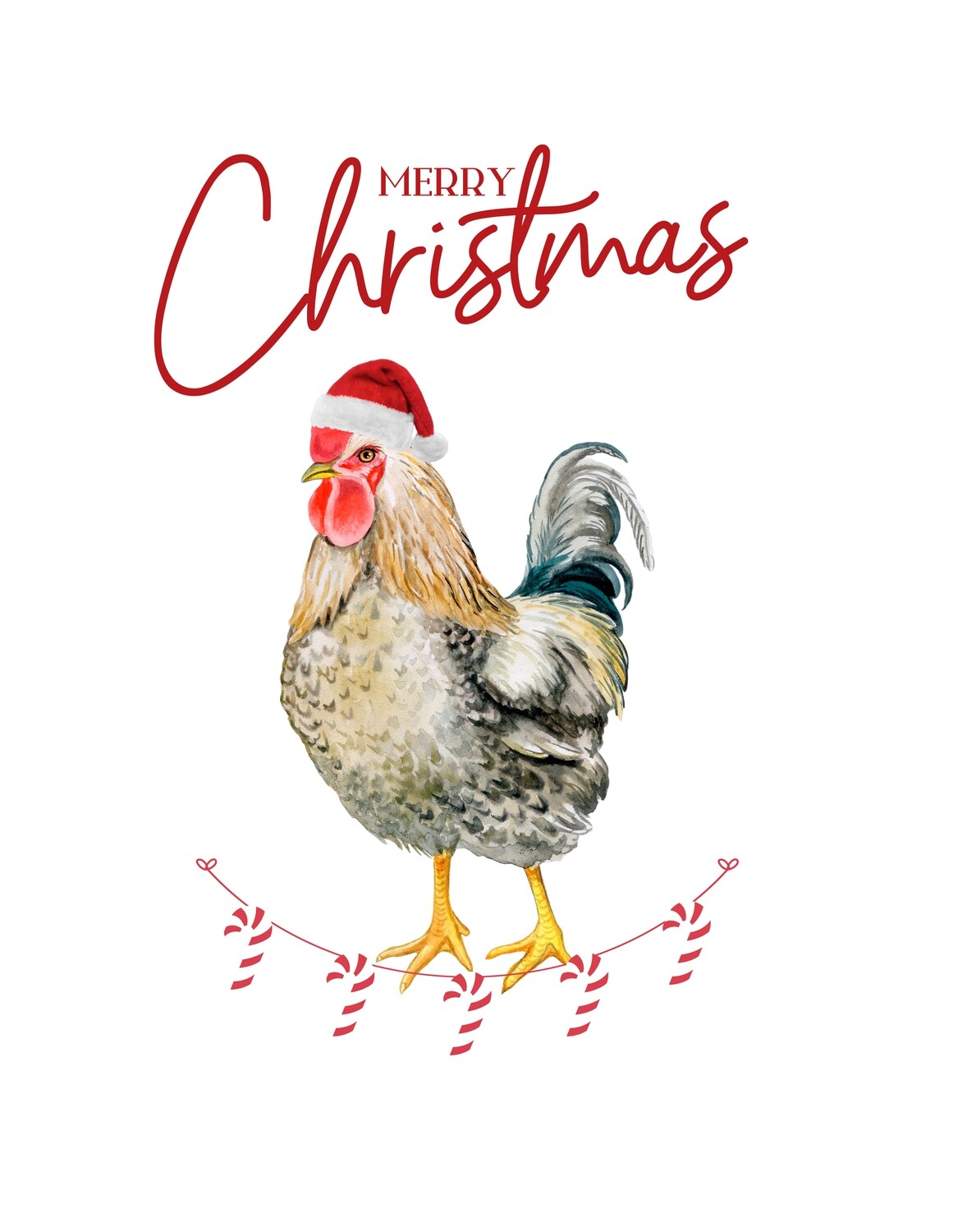 Merry Christmas - Chicken - Candy canes