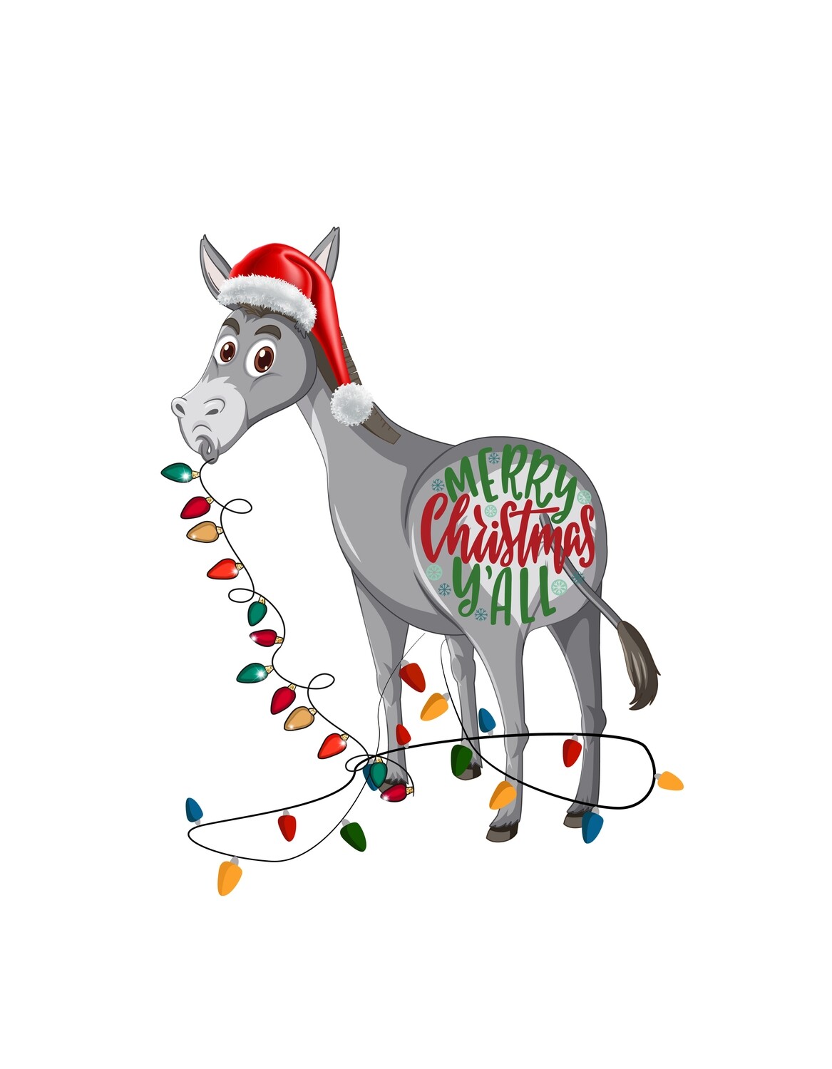 Merry Christmas Y'all   donkey