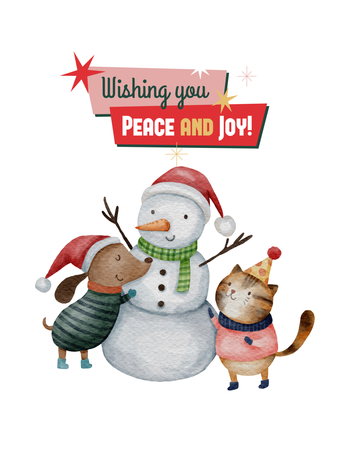 Wishing you Peace and Joy - cat /cog tree
