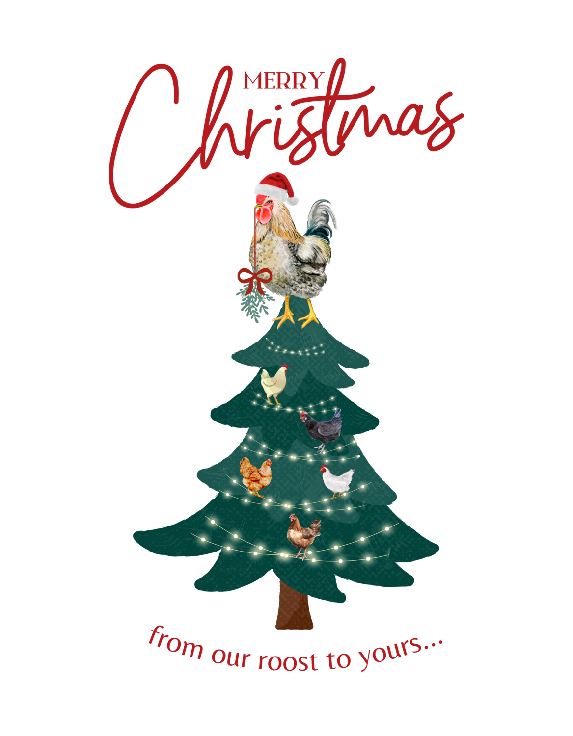 Merry Christmas from our roost to yours - a tree with chickens