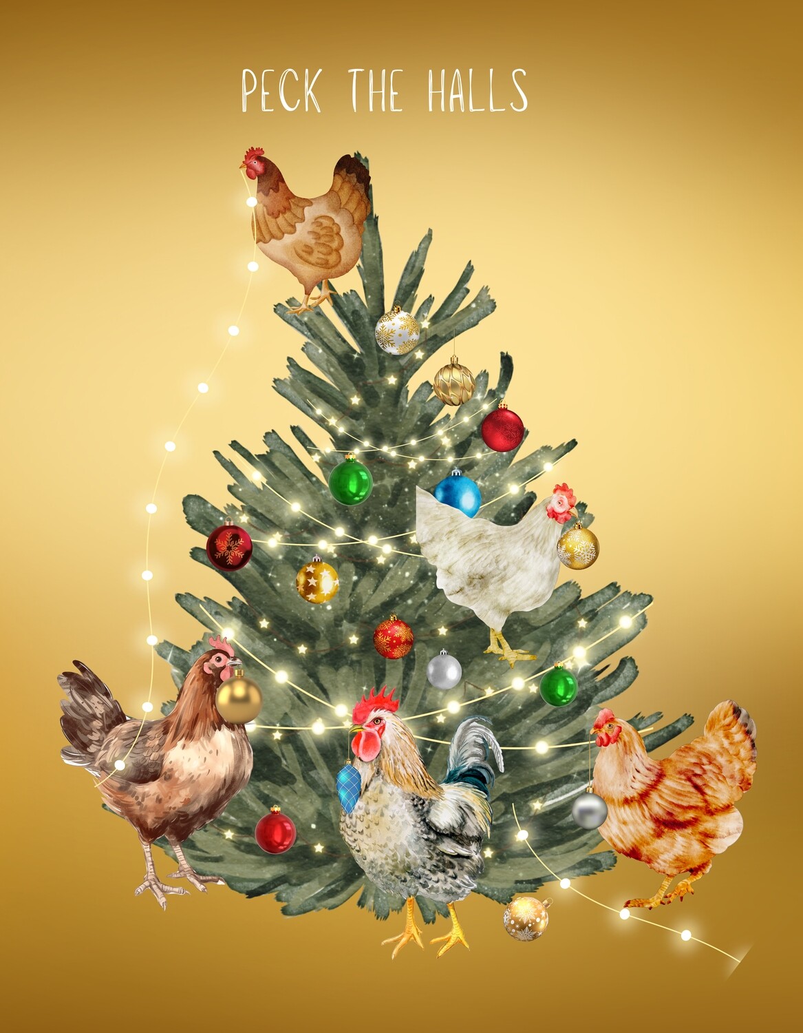 Peck the halls -- ornaments