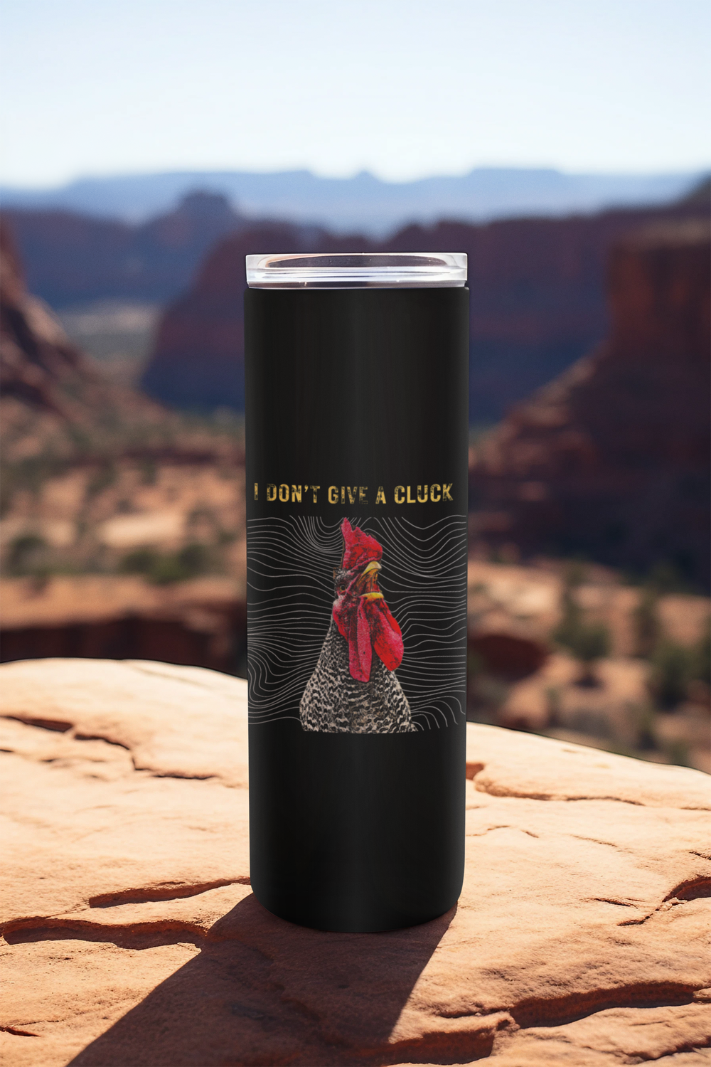 I DON'T GIVE A CLUCK - Black Stainless steel tumbler