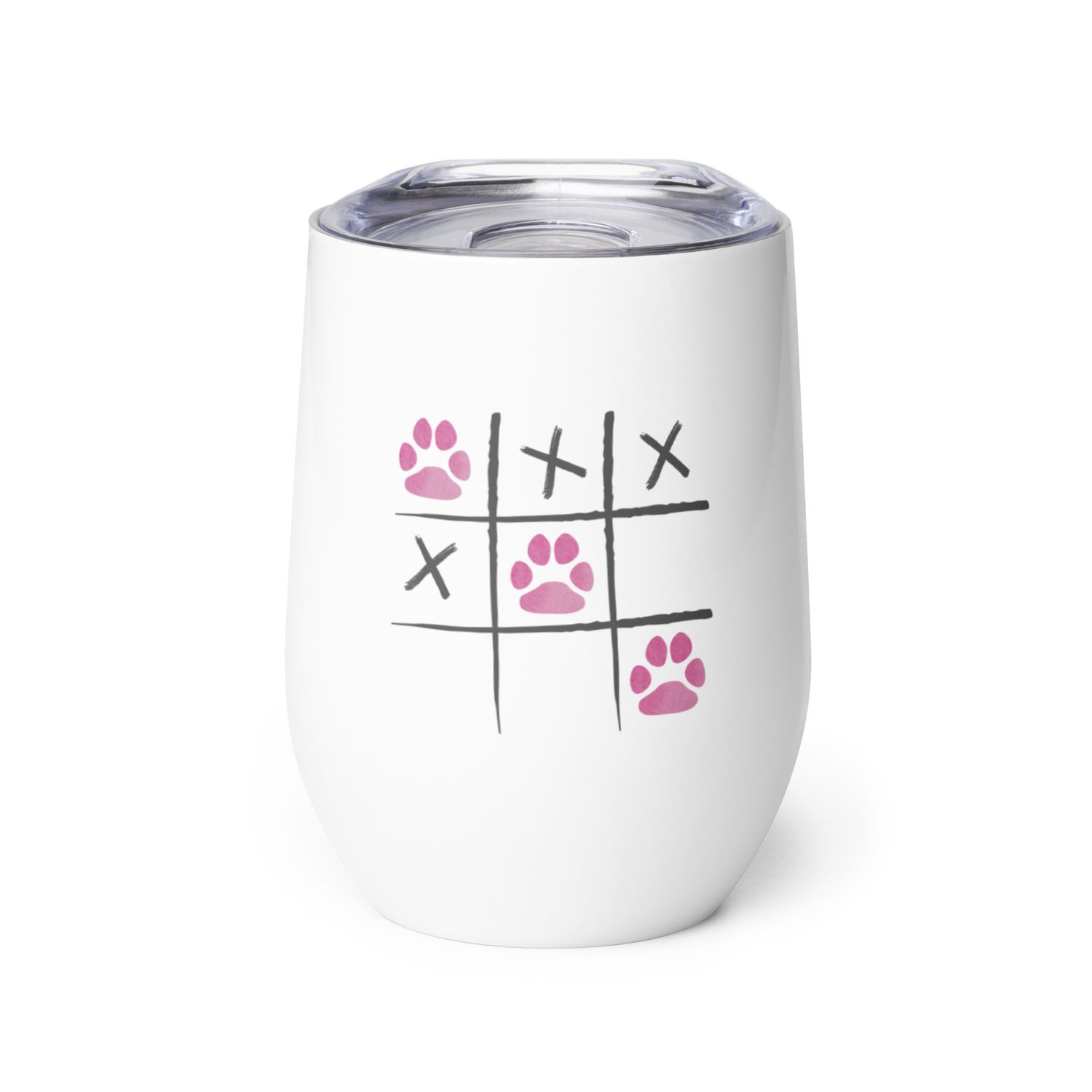 Tic Tac Paw- White Wine tumbler