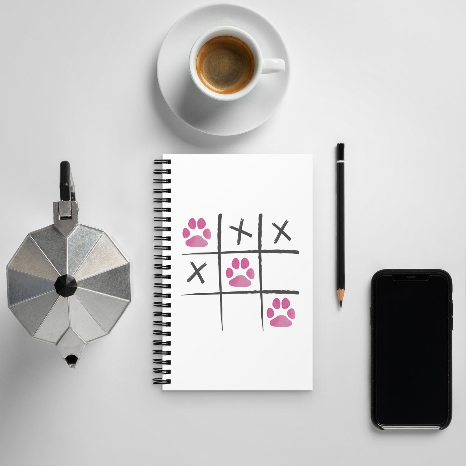 Tic Tac Paw - Spiral notebook