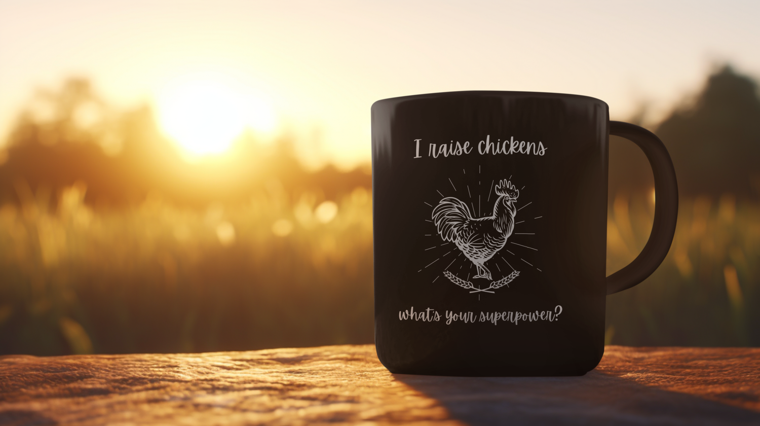 I Raise Chickens What's Your Superpower?  - Black Glossy Mug