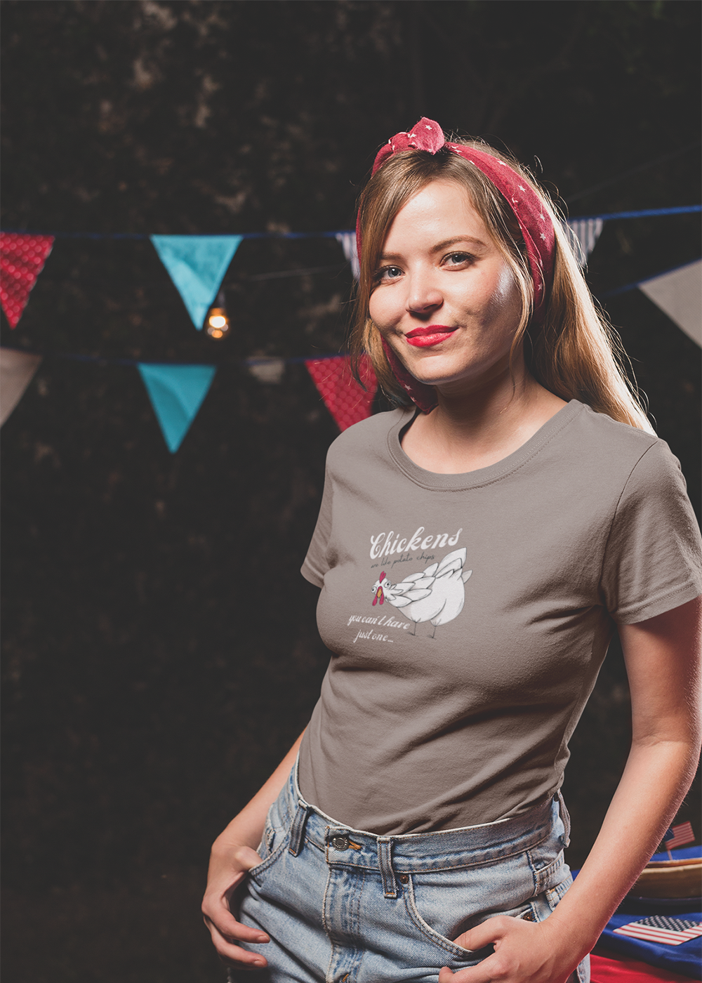 Chickens are like potato chips, you can't just have one -  Unisex t-shirt