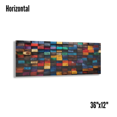 3D Color Acrylic Print - Wood Blocks