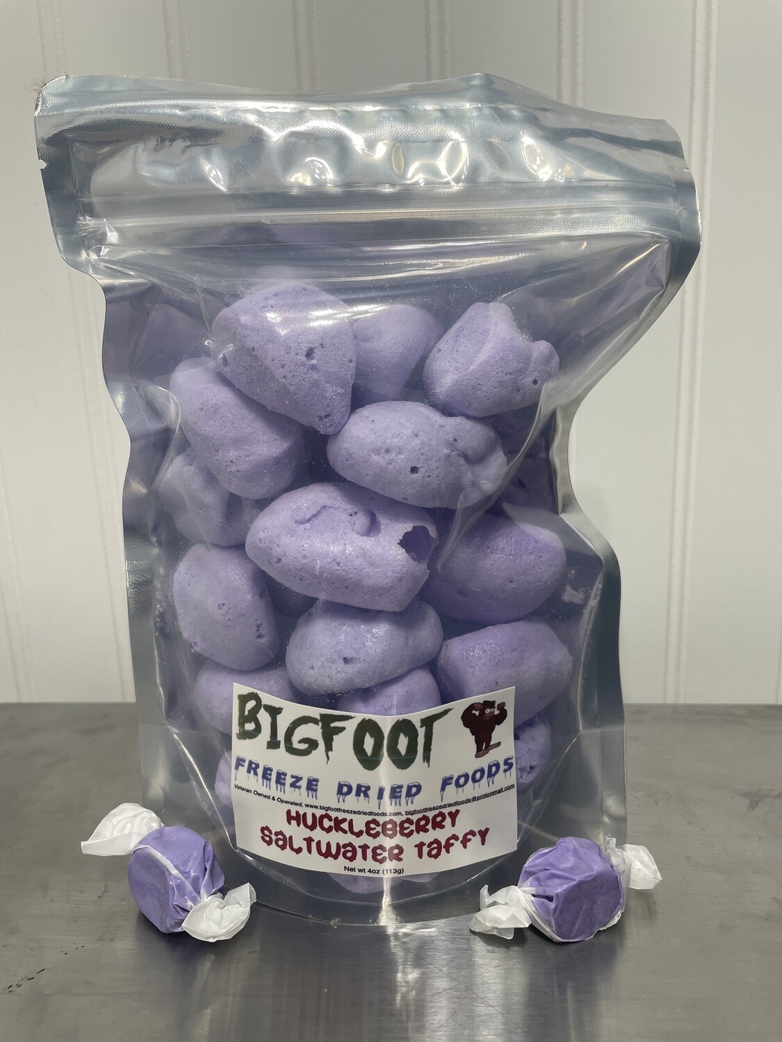 Huckleberry Saltwater Taffy-FREEZE DRIED-BIGFOOT BAG