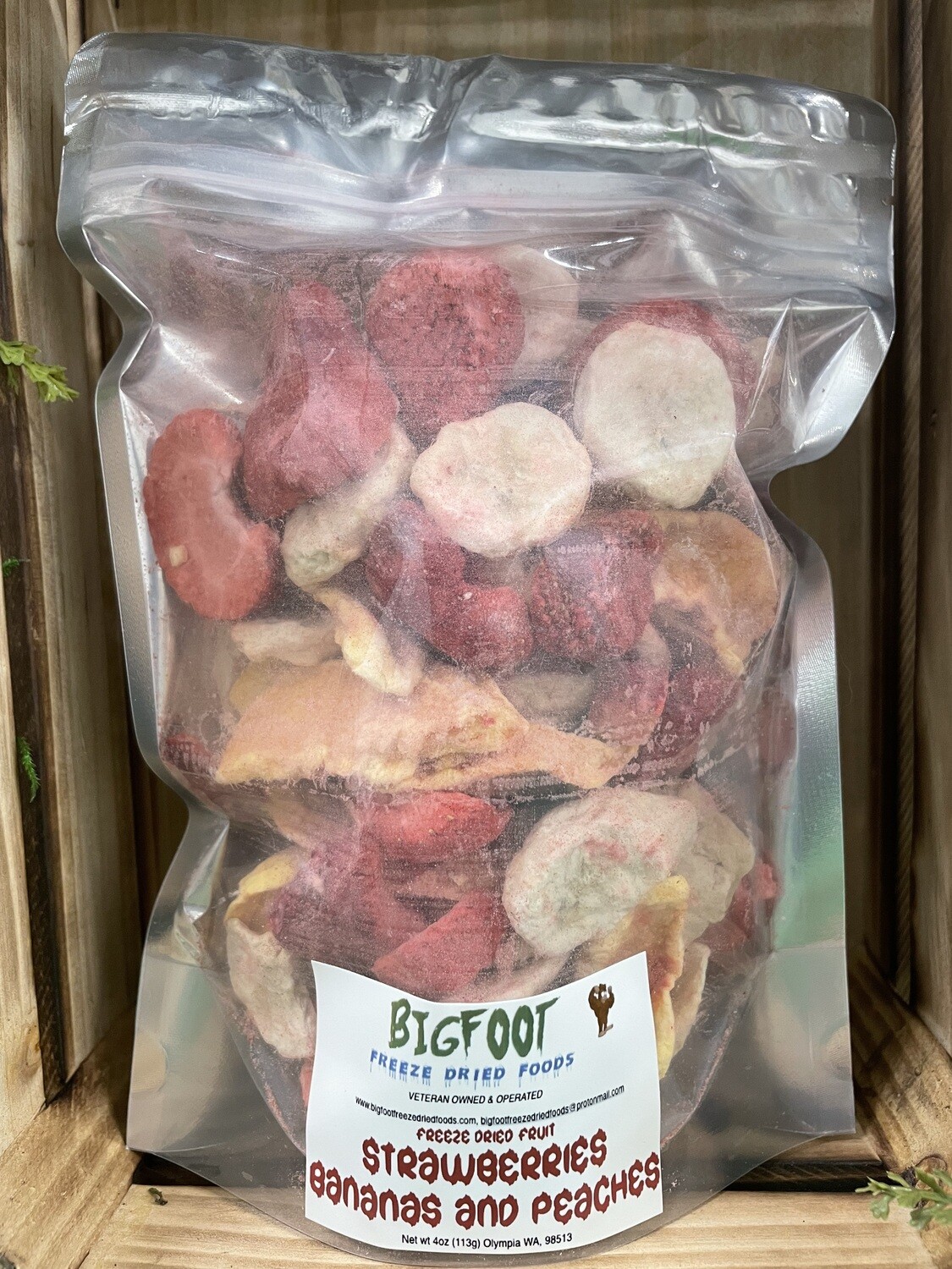 Strawberries, Bananas and Peaches-FREEZE DRIED-BIGFOOT BAG