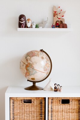 SAMPLE. Vintage World Globe, Antique Decorative