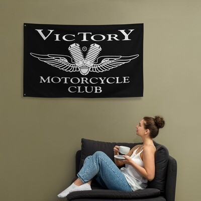 VMC Flag - White on Black