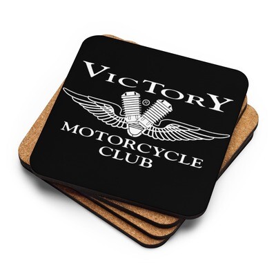 Individual VMC Cork-back Coaster - White on Black