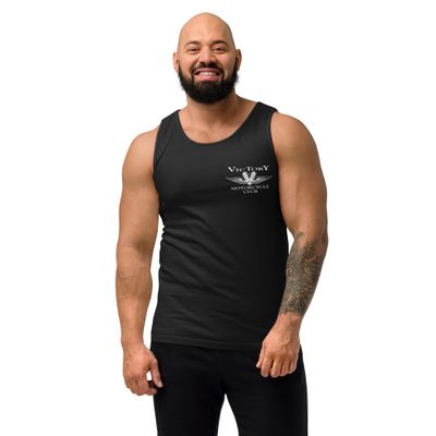 Unisex garment-dyed tank top, White Logo