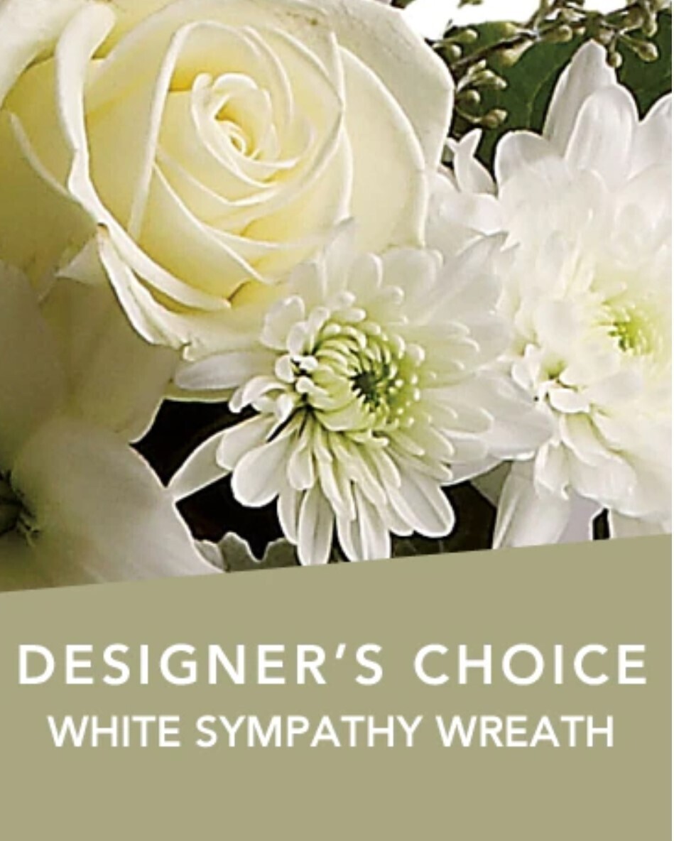 Designer's choice white sympathy wreath