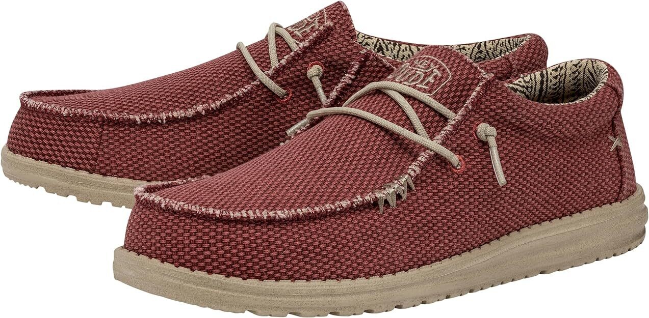 MOCASINES SIN CORDONES HEY DUDE WALLY BRAIDED - POMPEIAN RED