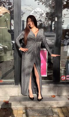 Longue robe argentée