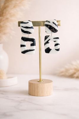 Boucles d’oreilles zèbre