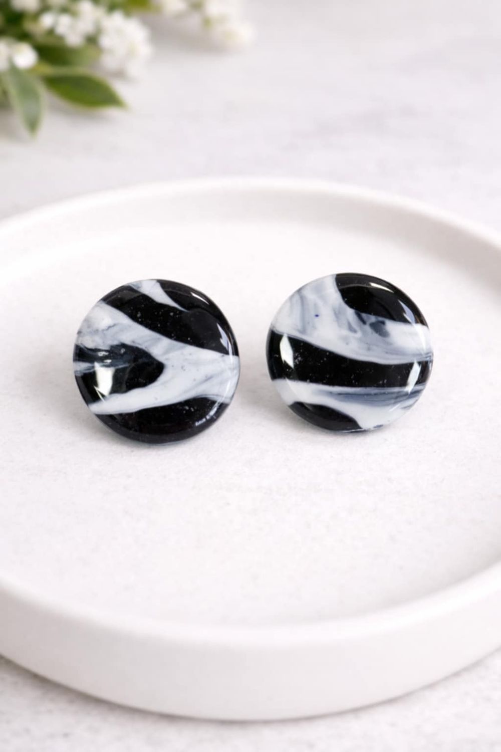 Boucles d’oreilles effet marbré