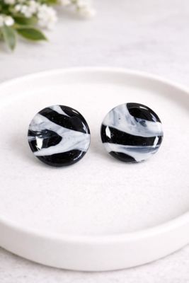 Boucles d’oreilles effet marbré