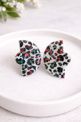 Boucles d’oreilles motif tacheté