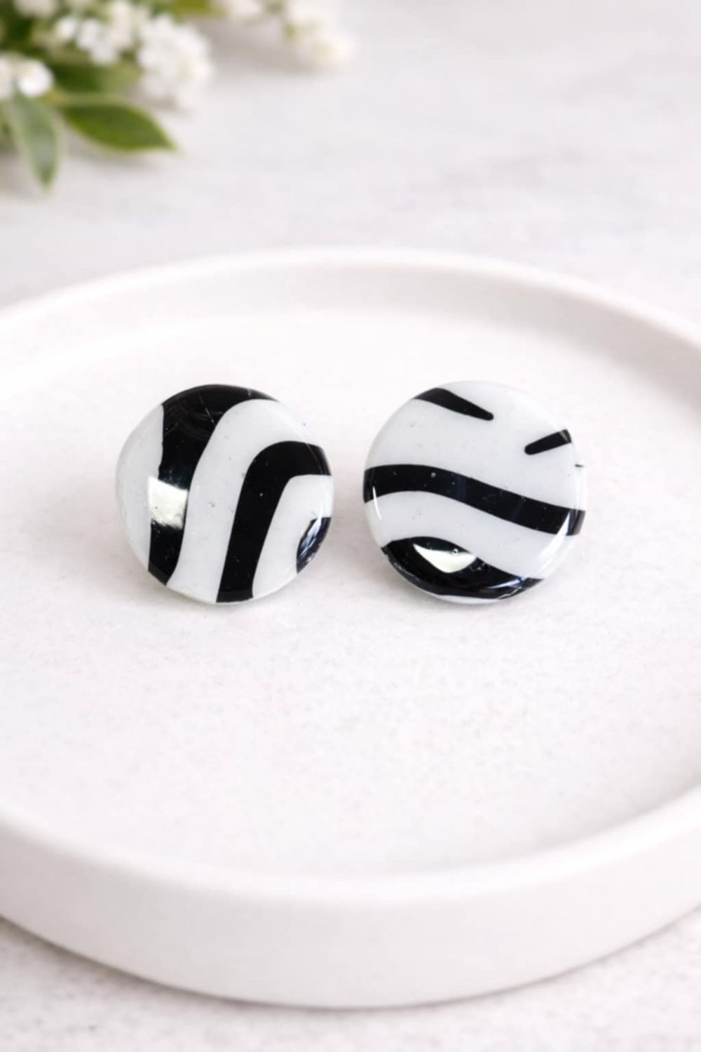 Boucles d’oreilles motif zèbre