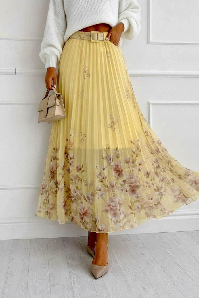 Jupe plissée fleurie