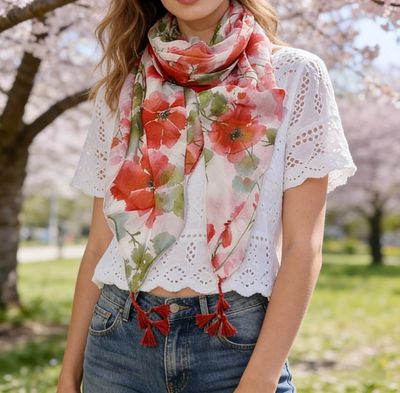 Foulard motifs fleuris