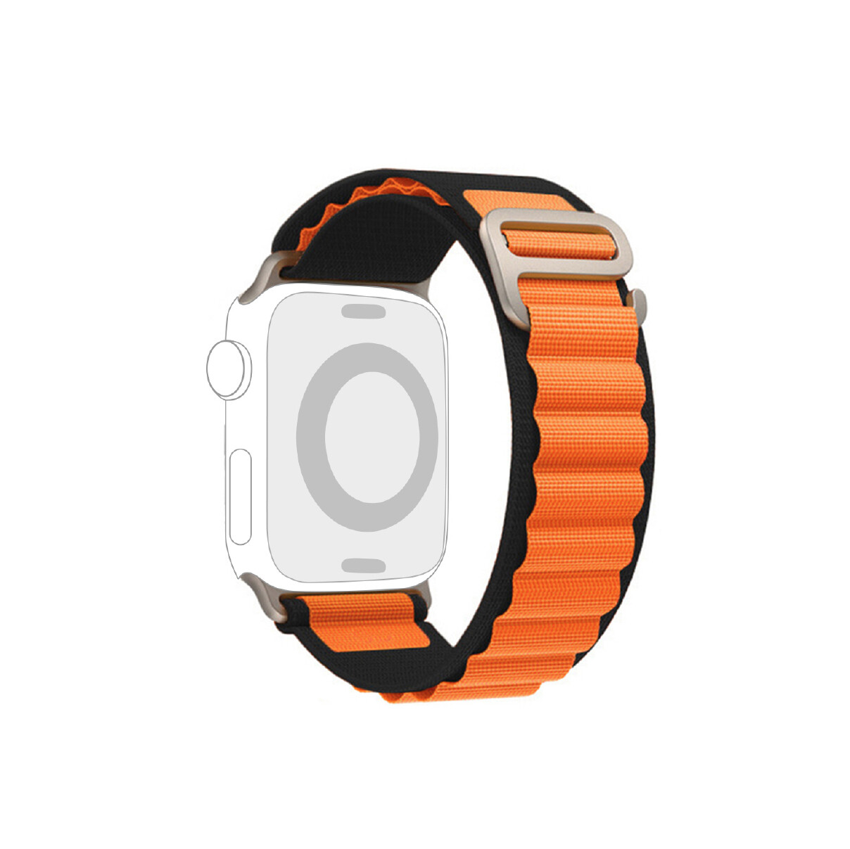 Black and Orange Alpine loop style strap for Apple Watch