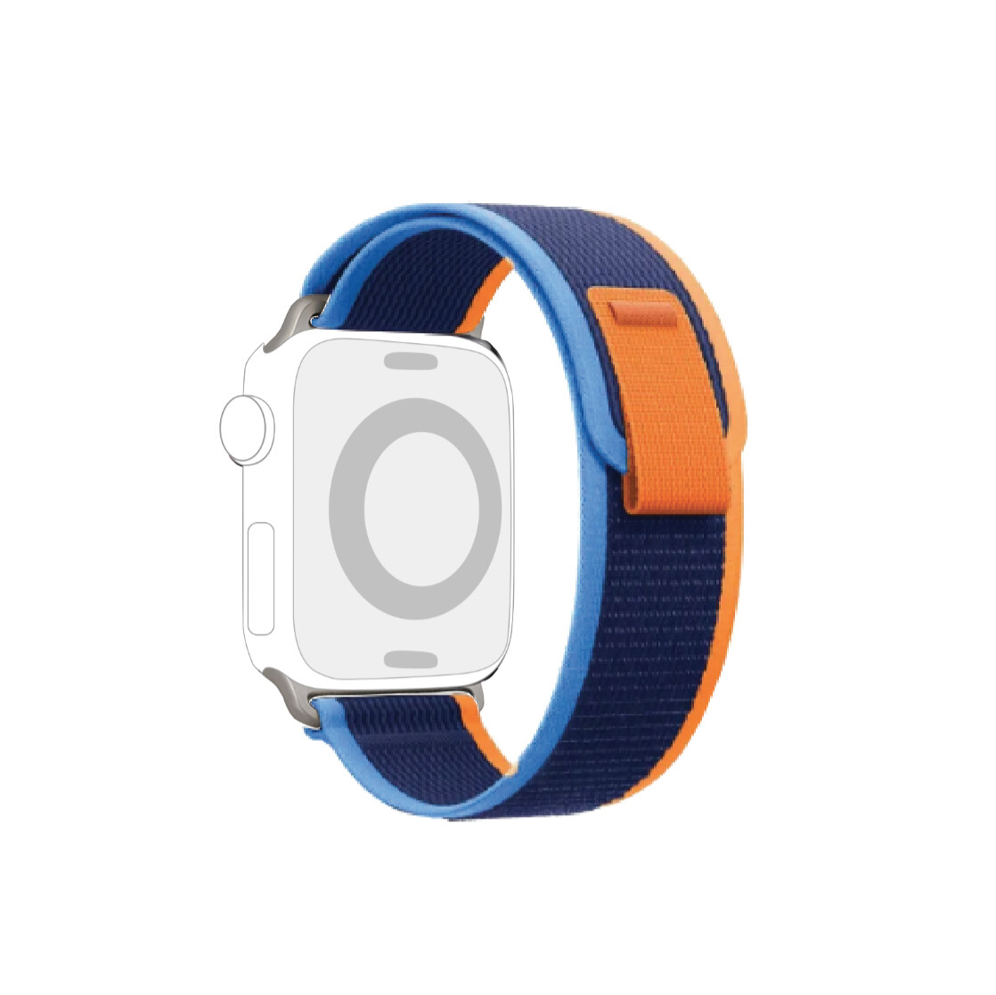 Blue and Orange Trail style loop strap for Apple Watch