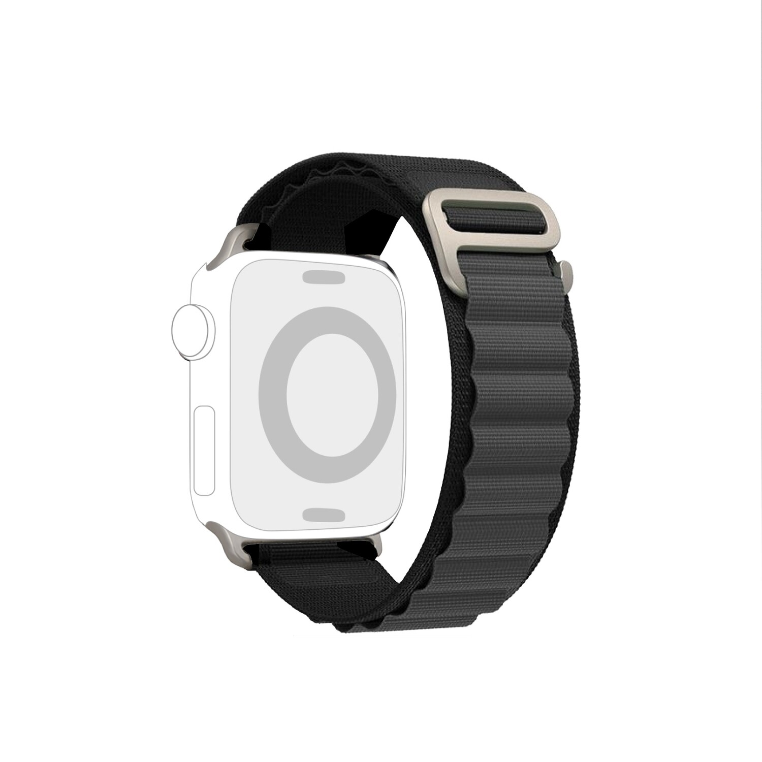 Black Alpine loop style strap for Apple Watch