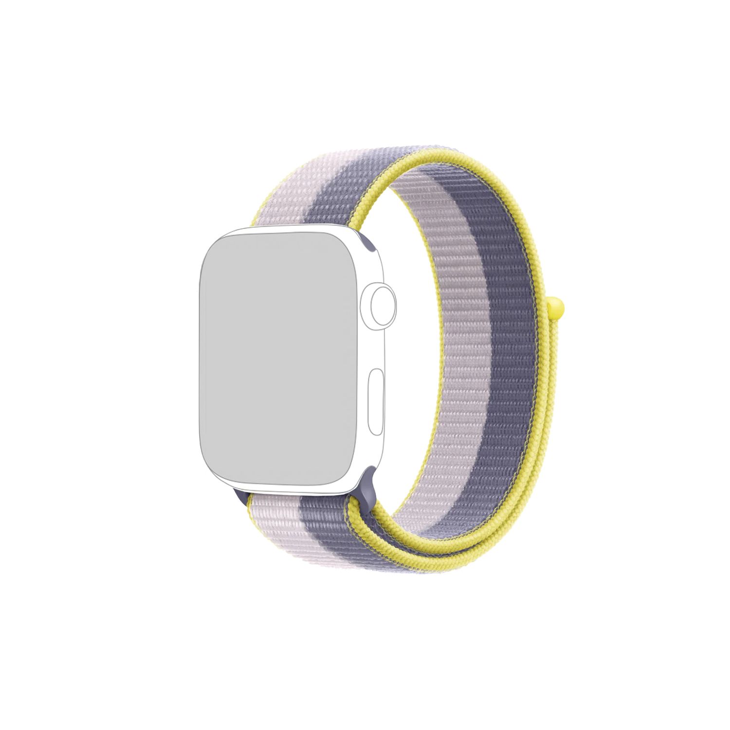 Grey and Yellow Apple Watch strap