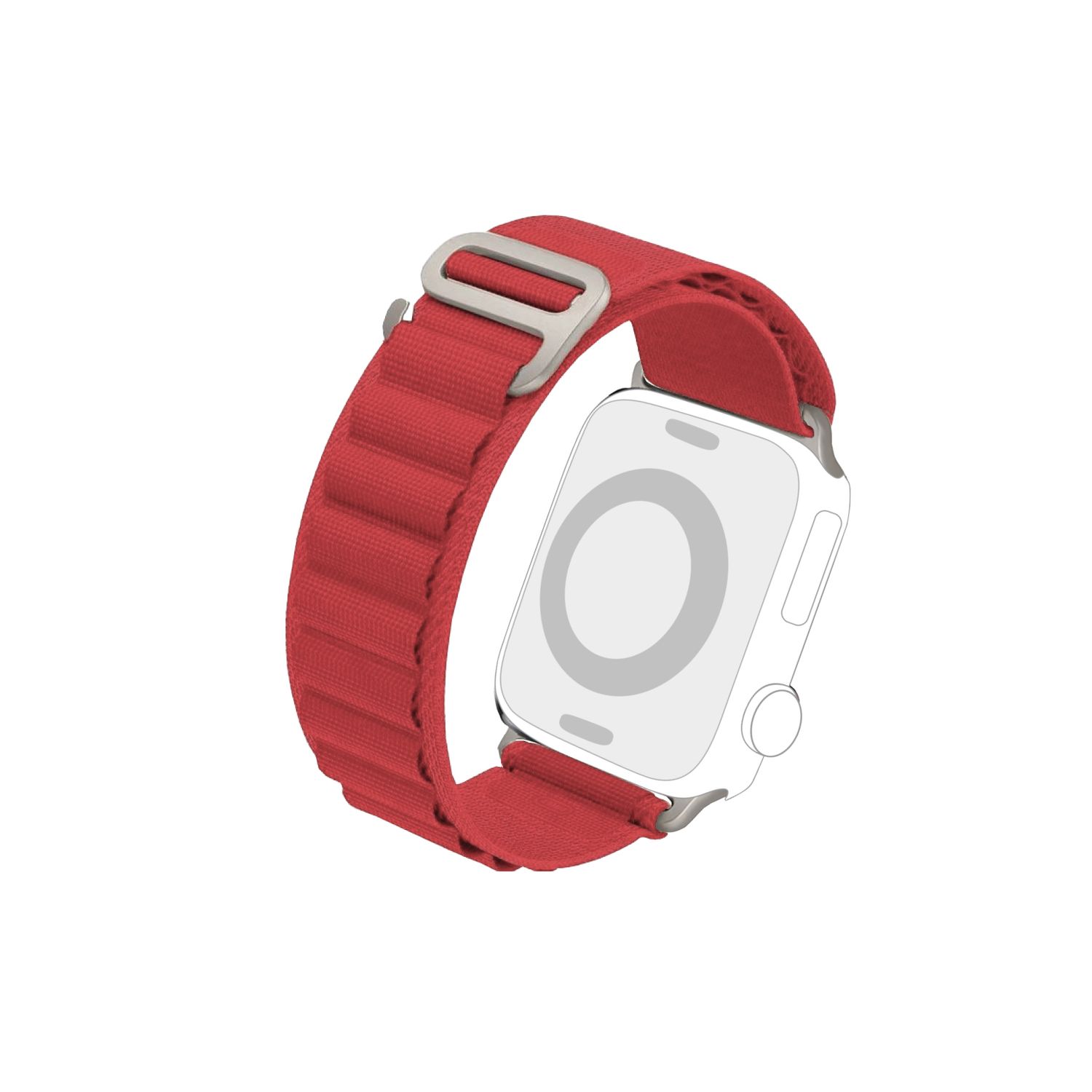 Red Alpine loop style strap for Apple Watch