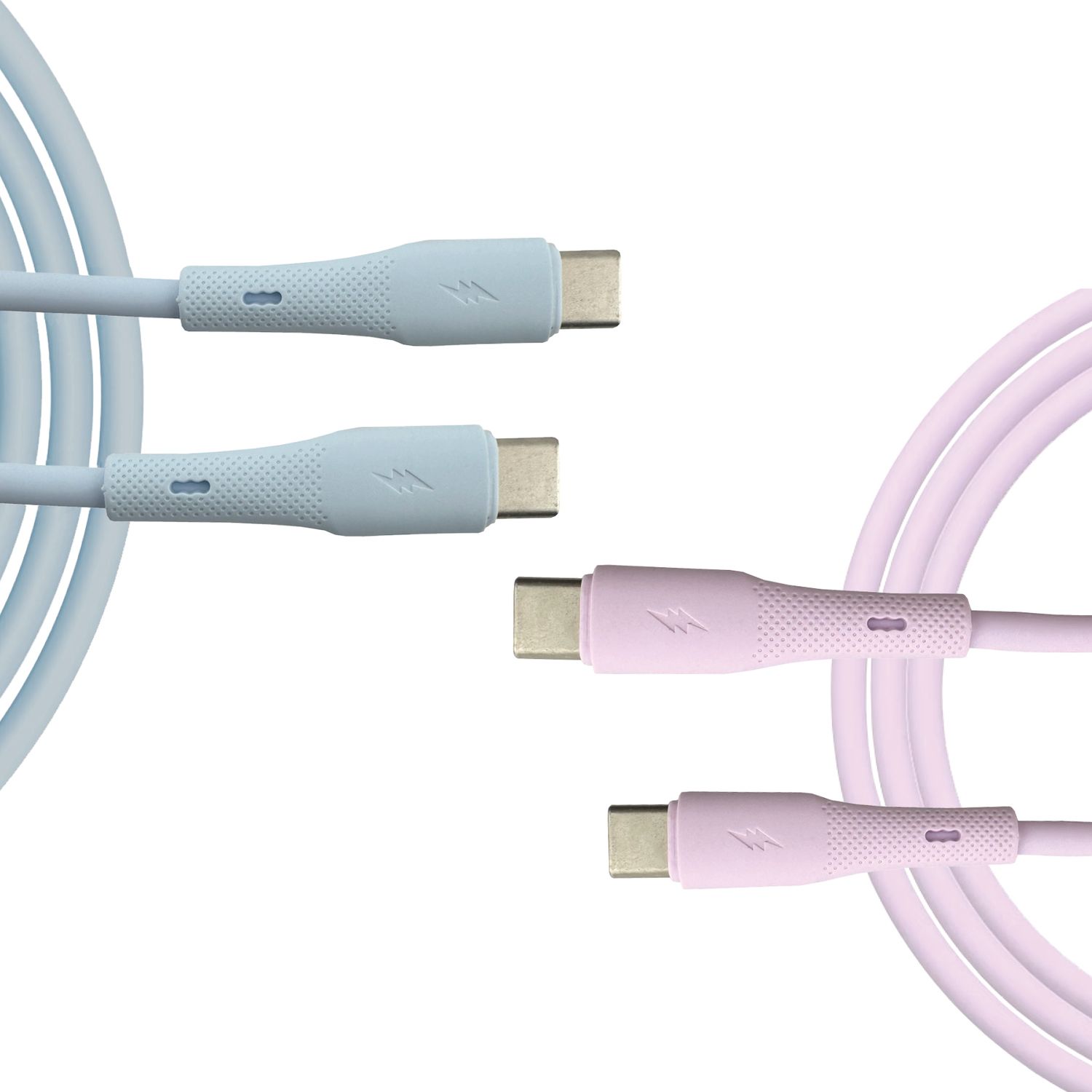 USB C-C Light Blue and Purple data cables