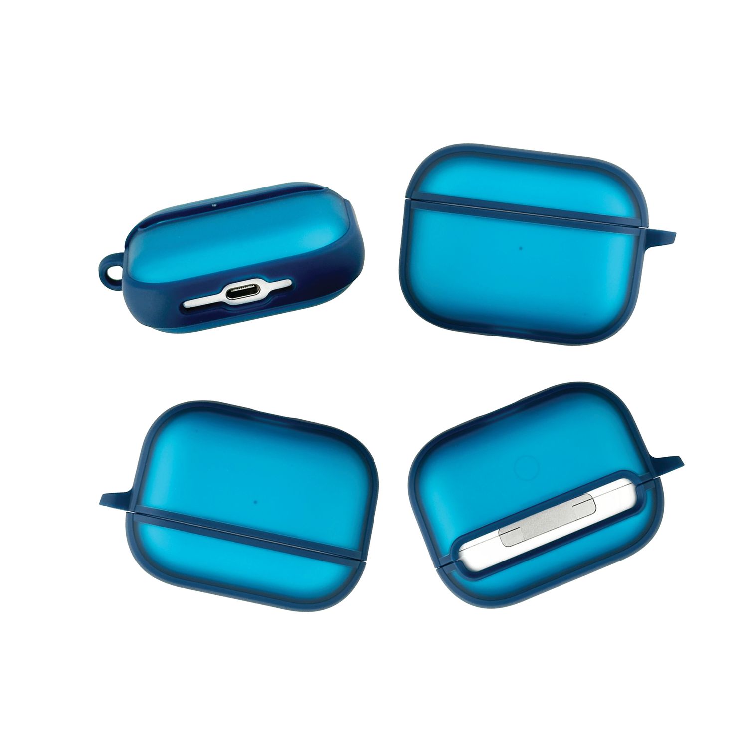 Frosted Bright blue cover for Apple AirPods