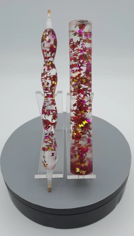 Pink Butterflies - Handcrafted Custom Diamond Painting Pen