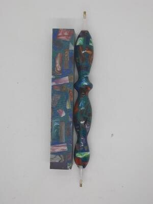 Color Explosion Mosaic in Sea Mist- Handcrafted Custom Diamond Painting Pen