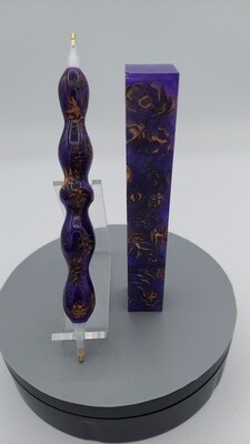 Colorshift Blue / purple mini pine cone - Handcrafted Custom Diamond Painting Pen