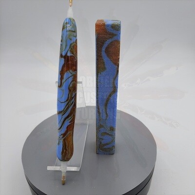 Golden Glimmer Blue Sky - Handcrafted Custom Diamond Painting Pen